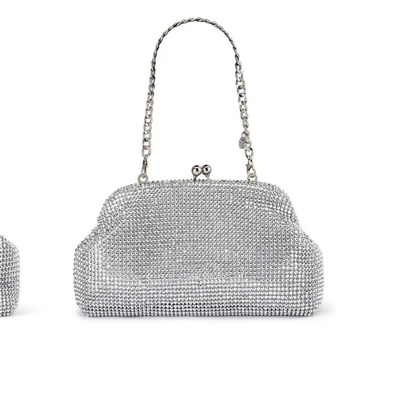 Olga Berg Silver Crystal Clutch - Picture 6 of 8
